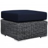 Modway Summon 10 Piece Outdoor Patio Sunbrella® Sectional Set - Canvas Navy - Ottoman in Front Side Angle