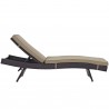 Modway Convene Chaise Outdoor Patio in Espresso Mocha - Set of Two - Reclined in Front Angle