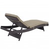 Modway Convene Chaise Outdoor Patio in Espresso Mocha - Set of Two - Reclined in Back Side Angle