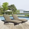 Modway Convene Chaise Outdoor Patio in Espresso Mocha - Set of Two -Lifestyle - Modway Convene Chaise Outdoor Patio in Espresso Mocha - Set of Two -Lifestyle