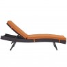 Modway Convene Chaise Outdoor Patio in Espresso Orange - Set of Two - Reclined in Front Angle