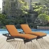 Modway Convene Chaise Outdoor Patio in Espresso Orange - Set of Two -Lifestyle - Modway Convene Chaise Outdoor Patio in Espresso Orange - Set of Two -Lifestyle