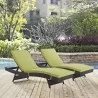 Modway Convene Chaise Outdoor Patio in Espresso Peridot - Set of Two - Lifestyle - Modway Convene Chaise Outdoor Patio in Espresso Peridot - Set of Two - Lifestyle