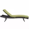 Modway Convene Chaise Outdoor Patio in Espresso Peridot - Set of Four - Reclined in Front Angle - Modway Convene Chaise Outdoor Patio in Espresso Peridot - Set of Four - Reclined in Front Angle