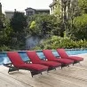 Modway Convene Chaise Outdoor Patio in Espresso Red - Set of Four - Lifestyle - Modway Convene Chaise Outdoor Patio in Espresso Red - Set of Four - Lifestyle