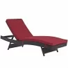 Modway Convene Chaise Outdoor Patio in Espresso Red - Set of Six - Front Side Angle - Modway Convene Chaise Outdoor Patio in Espresso Red - Set of Six - Front Side Angle