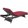 Modway Convene Chaise Outdoor Patio in Espresso Red - Set of Six - Back Side Angle