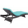 Modway Convene Chaise Outdoor Patio in Espresso Turquoise - Set of Six - Back Side Angle