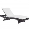 Modway Convene Chaise Outdoor Patio in Espresso White - Set of Six - Front Side Angle