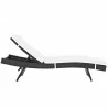 Modway Convene Chaise Outdoor Patio in Espresso White - Set of Six - Front Angle - Modway Convene Chaise Outdoor Patio in Espresso White - Set of Six - Front Angle