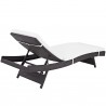 Modway Convene Chaise Outdoor Patio in Espresso White - Set of Six - Back Side Angle