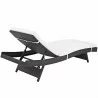 Modway Convene Chaise Outdoor Patio in Espresso White - Set of Six - Back Side Angle - Modway Convene Chaise Outdoor Patio in Espresso White - Set of Six - Back Side Angle