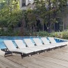 Modway Convene Chaise Outdoor Patio in Espresso White - Set of Six - Lifestyle