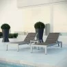 Modway Shore 3 Piece Outdoor Patio Aluminum Set - Silver Gray - Lifestyle - Modway Shore 3 Piece Outdoor Patio Aluminum Set - Silver Gray - Lifestyle
