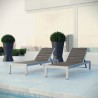 Modway Shore Chaise Outdoor Patio Aluminum Silver Gray - Set of Two - Lifestyle