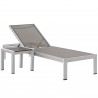 Modway Shore 2 Piece Outdoor Patio Aluminum Set - Silver Gray - Set in Front Side Angle