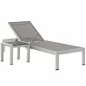 Modway Shore 2 Piece Outdoor Patio Aluminum Set - Silver Gray - Set in Front Side Angle - Modway Shore 2 Piece Outdoor Patio Aluminum Set - Silver Gray - Set in Front Side Angle