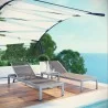 Modway Shore 3 Piece Outdoor Patio Aluminum Set in Silver Gray - Lifestyle - Modway Shore 3 Piece Outdoor Patio Aluminum Set in Silver Gray - Lifestyle