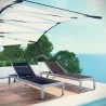 Modway Shore Chaise Outdoor Patio Aluminum in Silver Black - Set of Two - Lifestyle - Modway Shore Chaise Outdoor Patio Aluminum in Silver Black - Set of Two - Lifestyle