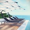 Modway Shore Chaise Outdoor Patio Aluminum in Silver Black - Lifestyle