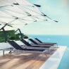 Modway Shore Chaise Outdoor Patio Aluminum in Silver Black - Lifestyle - Modway Shore Chaise Outdoor Patio Aluminum in Silver Black - Lifestyle