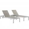Modway Shore 3 Piece Outdoor Patio Set - Silver Gray - Set in Front Side Angle