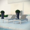 Modway Shore Chaise Outdoor Patio Aluminum Set of 2 - Silver Gray - Lifestyle