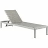 Modway Shore Chaise Outdoor Patio Aluminum in Silver Gray - Set of Six - Reclined in Front Side Angle - Modway Shore Chaise Outdoor Patio Aluminum in Silver Gray - Set of Six - Reclined in Front Side Angle