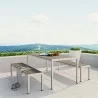 Modway Shore 3 Piece Outdoor Patio Aluminum Dining Set - Silver Gray - Lifestyle - Modway Shore 3 Piece Outdoor Patio Aluminum Dining Set - Silver Gray - Lifestyle