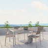 Modway Shore 5 Piece Outdoor Patio Aluminum Dining Set - Silver Gray - Lifestyle