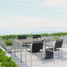 Modway Shore 5 Piece Outdoor Patio Aluminum Dining Set - Silver Black - Lifestyle