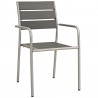 Modway Shore 7 Piece Outdoor Patio Aluminum Dining Set - Chair in Front Side Angle