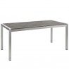Modway Shore 7 Piece Outdoor Patio Aluminum Dining Set - Table in Front Side Angle