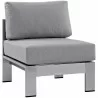 Modway Shore 7 Piece Outdoor Patio Sectional Sofa Set - Silver Gray - Armless Chair in Front Side Angle - Modway Shore 7 Piece Outdoor Patio Sectional Sofa Set - Silver Gray - Armless Chair in Front Side Angle