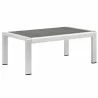 Modway Shore 6 Piece Outdoor Patio Aluminum Sectional Sofa Set - Silver Gray - Coffee Table in Front Side Angle - Modway Shore 6 Piece Outdoor Patio Aluminum Sectional Sofa Set - Silver Gray - Coffee Table in Front Side Angle