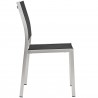 Modway Shore 9 Piece Outdoor Patio Aluminum Dining Set - Silver Black - Chair in Side Angle