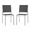 Modway Shore Side Chair Outdoor Patio Aluminum in Silver Black - Set of Two - Front Side Angle - Modway Shore Side Chair Outdoor Patio Aluminum in Silver Black - Set of Two - Front Side Angle