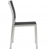 Modway Shore Side Chair Outdoor Patio Aluminum in Silver Black - Set of Two - Side Angle