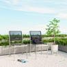 Modway Shore Side Chair Outdoor Patio Aluminum in Silver Black - Set of Two - Lifestyle