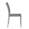 Modway Shore Side Chair Outdoor Patio Aluminum in Silver Gray - Set of Two - Side Angle