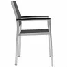 Modway Shore Dining Chair Outdoor Patio Aluminum in Silver Black - Set of Two - Side Angle - Modway Shore Dining Chair Outdoor Patio Aluminum in Silver Black - Set of Two - Side Angle