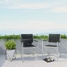 Modway Shore Dining Chair Outdoor Patio Aluminum in Silver Black - Set of Two - Lifestyle
