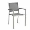 Modway Shore Dining Chair Outdoor Patio Aluminum in Silver Gray - Set of Two - Front Side Angle - Modway Shore Dining Chair Outdoor Patio Aluminum in Silver Gray - Set of Two - Front Side Angle