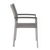 Modway Shore Dining Chair Outdoor Patio Aluminum in Silver Gray - Set of Two - Side Angle
