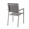 Modway Shore Dining Chair Outdoor Patio Aluminum in Silver Gray - Set of Two - Back Side Angle