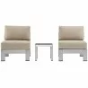 Modway Shore 3 Piece Outdoor Patio Aluminum Sectional Sofa Set - Silver Beige - Set in Front Angle - Modway Shore 3 Piece Outdoor Patio Aluminum Sectional Sofa Set - Silver Beige - Set in Front Angle