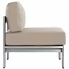 Modway Shore 3 Piece Outdoor Patio Aluminum Sectional Sofa Set - Silver Beige - Chair in Side Angle - Modway Shore 3 Piece Outdoor Patio Aluminum Sectional Sofa Set - Silver Beige - Chair in Side Angle