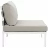 Modway Harmony Armless Outdoor Patio Aluminum Chair - White Beige - Side Angle - Modway Harmony Armless Outdoor Patio Aluminum Chair - White Beige - Side Angle