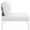 Modway Harmony Armless Outdoor Patio Aluminum Chair in White White - Side Angle