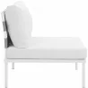 Modway Harmony Armless Outdoor Patio Aluminum Chair in White White - Side Angle - Modway Harmony Armless Outdoor Patio Aluminum Chair in White White - Side Angle